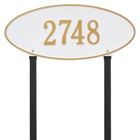 Whitehall Madison Oval Estate-Size Address Marker Personalized Plaque 17 Colors! 