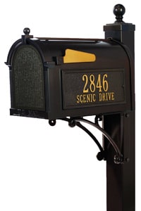Whitehall Post Mount Mailboxes Deluxe Post