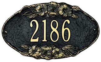 Whitehall Pansy Oval Address Plaque