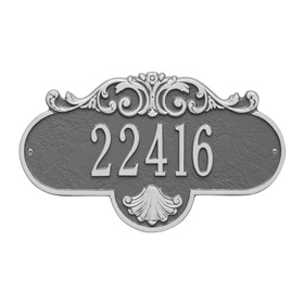 Whitehall Rochelle Address Plaque Pewter Silver