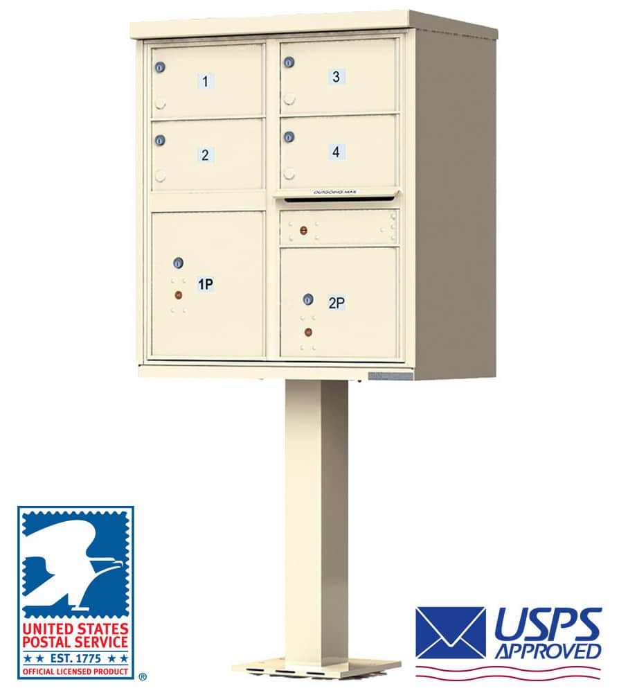 The Florence CBU Cluster Mailbox - 4 Tenant Doors, 2 Parcel Lockers Product Image