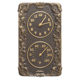 Whitehall Acanthus Clock Thermometer French Bronze