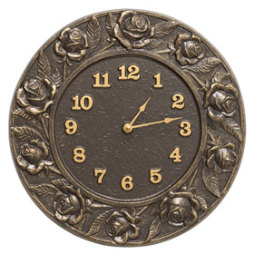 Whitehall Rose Clock French Bronze