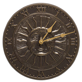 Whitehall Sunface Clock French Bronze