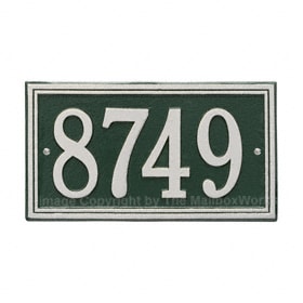 Whitehall Double Line Plaque Green Silver