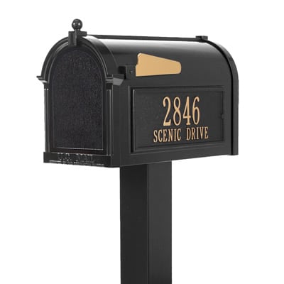 Whitehall Premium Mailbox Package Black Gold