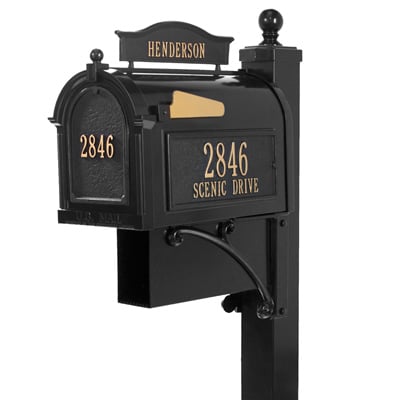 Whitehall Ultimate Mailbox Package Black Gold