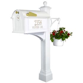 Whitehall Balmoral Deluxe Mailbox Package White