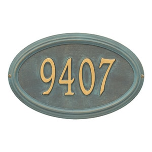 Whitehall Concord Oval Plaque Bronze Verdigris