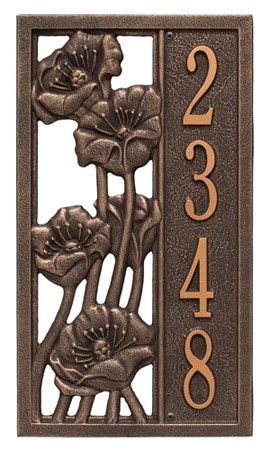 Whitehall Flowering Poppies Vertical Address Plaque Product Image