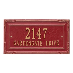 Whitehall Gardengate Address Plaque Red Gold