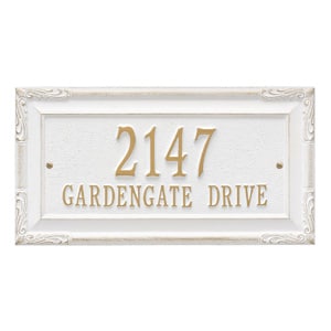 Whitehall Gardengate Address Plaque White Gold