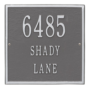 Whitehall Square Address Plaque Pewter Silver