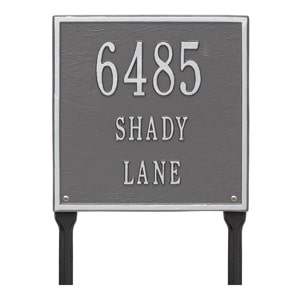Whitehall Square Lawn Marker Pewter Silver