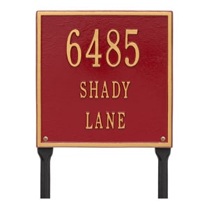 Whitehall Square Lawn Marker Red Gold