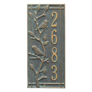 Whitehall Woodridge Vertical Plaque Bronze Verdigris