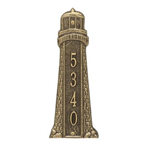 Whitehall Lighthouse Vertical Address Plaque Antique Bronze