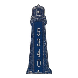 Whitehall Lighthouse Vertical Plaque Blue Silver