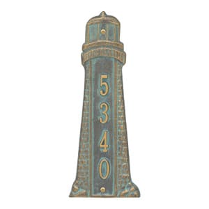 Whitehall Lighthouse Vertical Plaque Bronze Verdigris