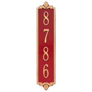 Whitehall Lyon Vertical Plaque Red Gold