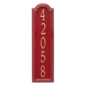 Whitehall Manchester Vertical Plaque Red Gold