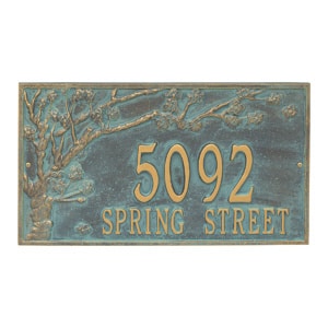 Whitehall Spring Blossom Plaque Bronze Verdigris