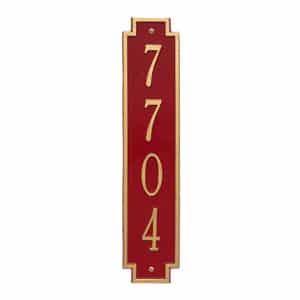 Whitehall Windsor Vertical Plaque Red Gold