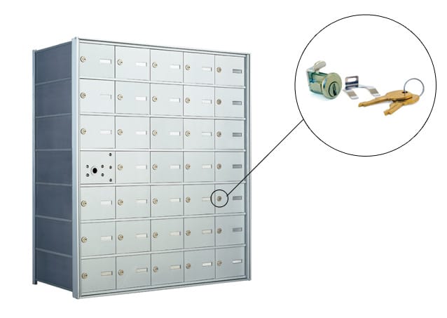 Florence 1400 Series Horizontal Mailbox Replacement Tenant Door Lock Part Example
