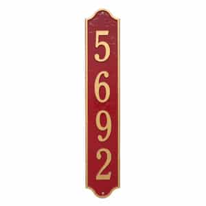 Whitehall Admiral Vertical Plaque Red Gold