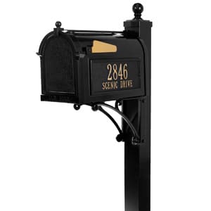 Whitehall Deluxe Mailbox Package Black Gold