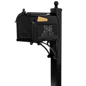 Whitehall Deluxe Mailbox Package Black Silver