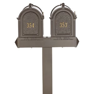 Whitehall Mailboxes Dual Mount Post Bronze