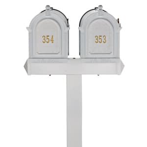 Whitehall Mailboxes Dual Mount Post White