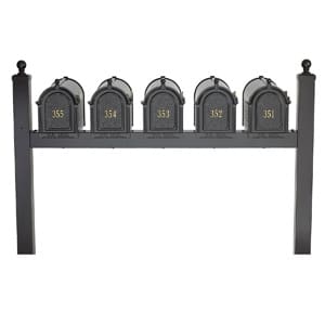 Whitehall Mailboxes Quint Post Black Gold