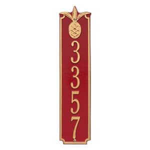 Whitehall Pineapple Vertical Plaque Red Gold