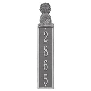 Pineapple Welcome Vertical Plaque Pewter Silver