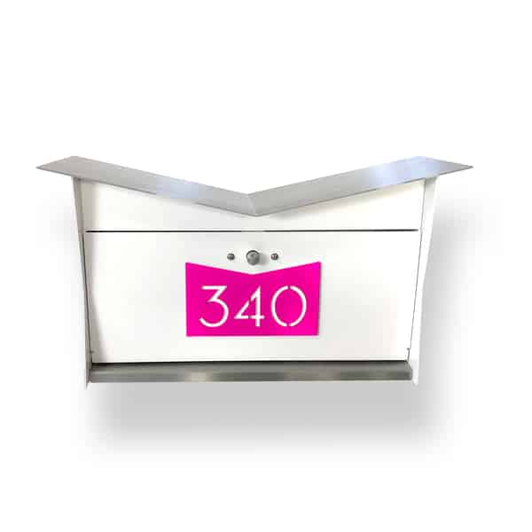 Butterfly Box in Arctic White – Wall Mount Mailbox Product Image