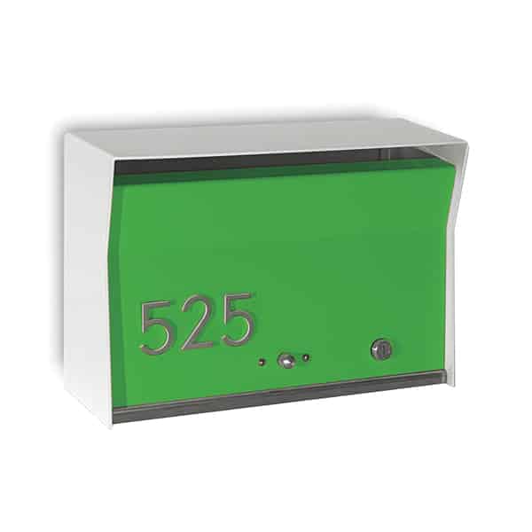 RetroBox Locking Wall Mount Mailbox in White Product Image