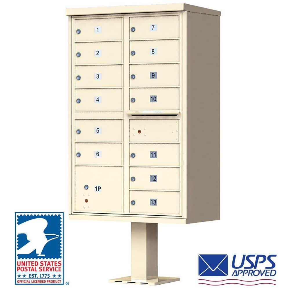 13 Tenant Door CBU Mailbox - USPS Approved (Includes Pedestal) Featured Image