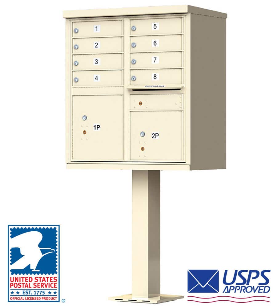 8 Tenant Door CBU Mailbox – USPS Approved (Includes Pedestal) Product Image