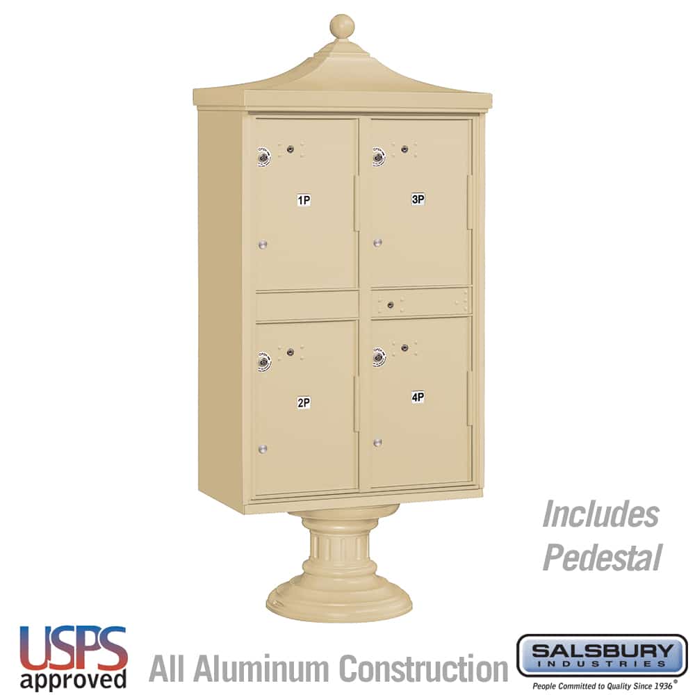 Salsbury Regency Decorative Outdoor Parcel Locker with 4 Compartments with USPS Access–Type II Product Image