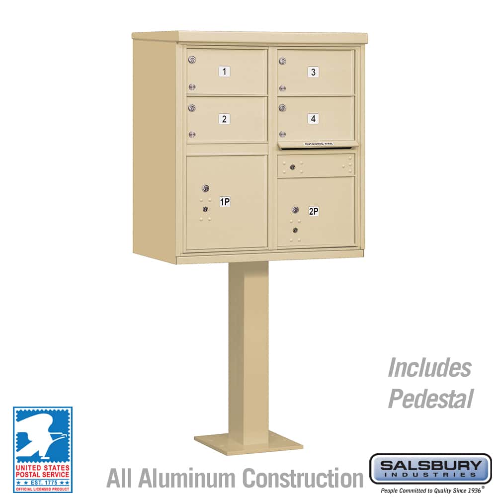 Salsbury Cluster Box Unit with 4 Doors and 2 Parcel Lockers with USPS Access – Type V Product Image