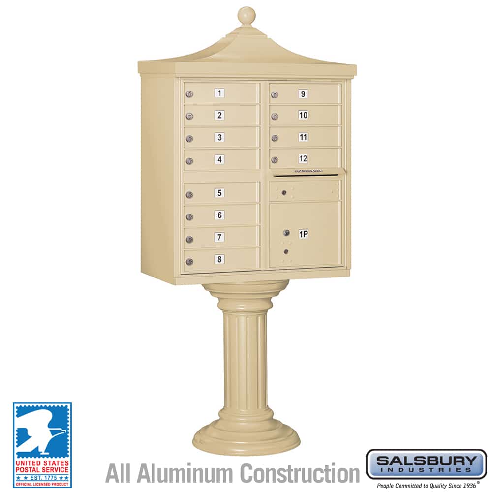 Salsbury Regency Decorative Cluster Box Unit with 12 Doors and 1 Parcel Locker with USPS Access – Type II Product Image
